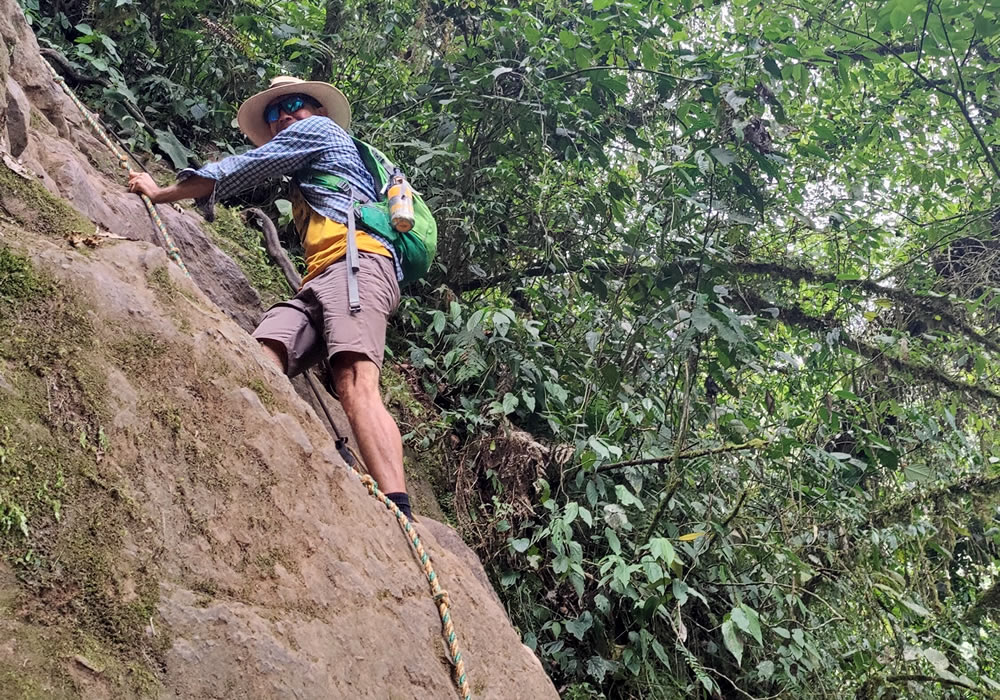 Ruta de trekking exigente entre cascadas y bosques.